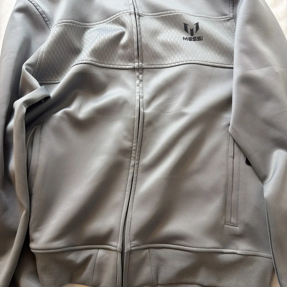 Messi Mens Soccer Running Track Jacket.‎ Size Medium Gray. New With Tags